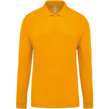 KARIBAN Férfi galléros póló Kariban KA256 Men&#039;S Long-Sleeved piqué polo Shirt -S, Yellow férfi póló