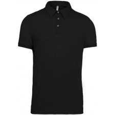 KARIBAN Férfi galléros rövid ujjú jersey póló, Kariban KA262, Black-M férfi póló