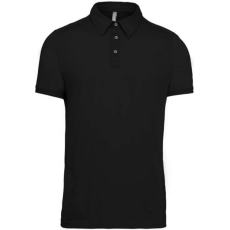 KARIBAN Férfi galléros rövid ujjú jersey póló, Kariban KA262, Black-S