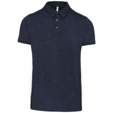 KARIBAN Férfi galléros rövid ujjú jersey póló, Kariban KA262, French Navy Heather-L férfi póló