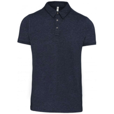 KARIBAN Férfi galléros rövid ujjú jersey póló, Kariban KA262, French Navy Heather-XL