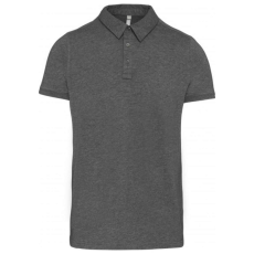 KARIBAN Férfi galléros rövid ujjú jersey póló, Kariban KA262, Grey Heather-M
