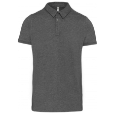 KARIBAN Férfi galléros rövid ujjú jersey póló, Kariban KA262, Grey Heather-XL férfi póló