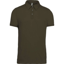 KARIBAN Férfi galléros rövid ujjú jersey póló, Kariban KA262, Light Khaki-2XL férfi póló