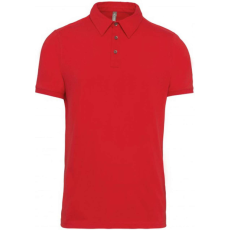 KARIBAN Férfi galléros rövid ujjú jersey póló, Kariban KA262, Red-XL