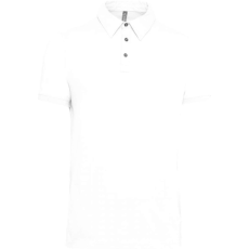 KARIBAN Férfi galléros rövid ujjú jersey póló, Kariban KA262, White-3XL