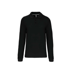 KARIBAN Férfi hosszú ujjú galléros piké póló, Kariban KA243, Black-3XL