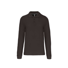 KARIBAN Férfi hosszú ujjú galléros piké póló, Kariban KA243, Dark Grey-3XL