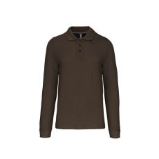 KARIBAN Férfi hosszú ujjú galléros piké póló, Kariban KA243, Dark Khaki-3XL