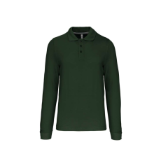 KARIBAN Férfi hosszú ujjú galléros piké póló, Kariban KA243, Forest Green-M