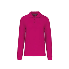 KARIBAN Férfi hosszú ujjú galléros piké póló, Kariban KA243, Fuchsia-4XL férfi póló