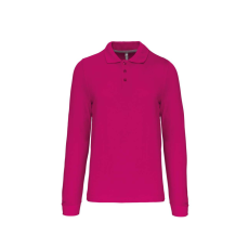 KARIBAN Férfi hosszú ujjú galléros piké póló, Kariban KA243, Fuchsia-L