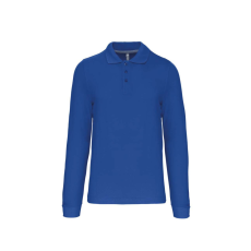 KARIBAN Férfi hosszú ujjú galléros piké póló, Kariban KA243, Light Royal Blue-M