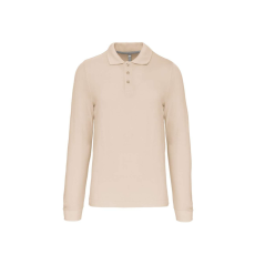 KARIBAN Férfi hosszú ujjú galléros piké póló, Kariban KA243, Light Sand-XL