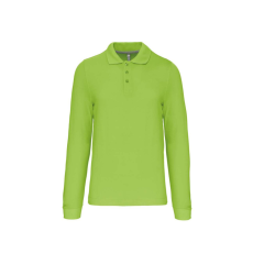 KARIBAN Férfi hosszú ujjú galléros piké póló, Kariban KA243, Lime-2XL
