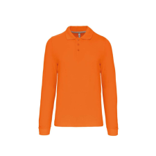 KARIBAN Férfi hosszú ujjú galléros piké póló, Kariban KA243, Orange-S férfi póló