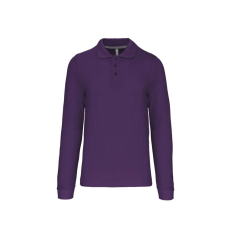KARIBAN Férfi hosszú ujjú galléros piké póló, Kariban KA243, Purple-3XL