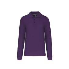 KARIBAN Férfi hosszú ujjú galléros piké póló, Kariban KA243, Purple-4XL férfi póló