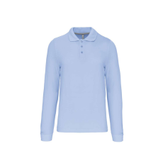 KARIBAN Férfi hosszú ujjú galléros piké póló, Kariban KA243, Sky Blue-2XL