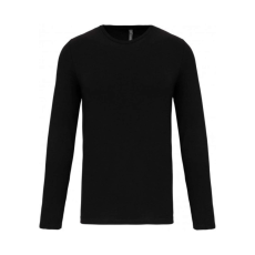 KARIBAN férfi hosszú ujjú kereknyakú sztreccs póló KA3016, Black-2XL