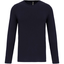KARIBAN férfi hosszú ujjú kereknyakú sztreccs póló KA3016, Navy-2XL férfi póló