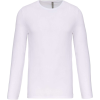 KARIBAN Férfi hosszú ujjú kereknyakú sztreccs póló, Kariban KA3016, White-M