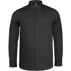 KARIBAN Férfi ing Kariban KA515 Men'S Long-Sleeved Mandarin Collar Shirt -XL, Black