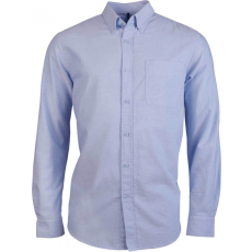 KARIBAN Férfi ing Kariban KA516 Long-Sleeved Washed Oxford Cotton Shirt -L, Oxford Blue
