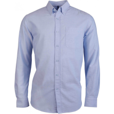 KARIBAN Férfi ing Kariban KA516 Long-Sleeved Washed Oxford Cotton Shirt -M, Oxford Blue