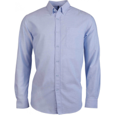 KARIBAN Férfi ing Kariban KA516 Long-Sleeved Washed Oxford Cotton Shirt -XL, Oxford Blue férfi ing