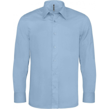 KARIBAN Férfi ing Kariban KA529 Long-Sleeved Cotton/Elastane Shirt -2XL, Light Blue férfi ing
