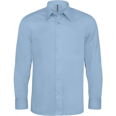 KARIBAN Férfi ing Kariban KA529 Long-Sleeved Cotton/Elastane Shirt -L, Light Blue