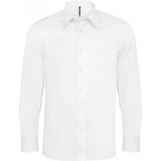 KARIBAN Férfi ing Kariban KA529 Long-Sleeved Cotton/Elastane Shirt -S, White