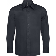 KARIBAN Férfi ing Kariban KA529 Long-Sleeved Cotton/Elastane Shirt -S, Zinc férfi ing