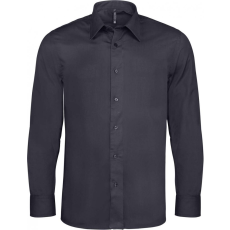 KARIBAN Férfi ing Kariban KA529 Long-Sleeved Cotton/Elastane Shirt -XL, Navy