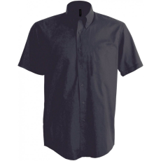 KARIBAN Férfi ing Kariban KA531 Short-Sleeved Cotton/Elastane Shirt -L, Zinc