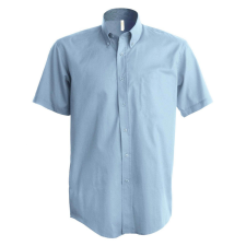 KARIBAN Férfi ing Kariban KA531 Short-Sleeved Cotton/Elastane Shirt -M, Light Blue férfi ing