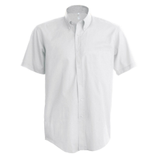 KARIBAN Férfi ing Kariban KA531 Short-Sleeved Cotton/Elastane Shirt -S, White férfi ing
