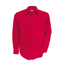 KARIBAN Férfi ing Kariban KA541 Men'S Long-Sleeved Cotton poplin Shirt -2XL, Classic Red