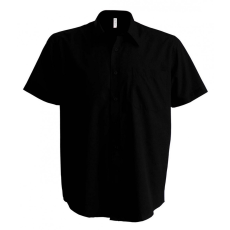 KARIBAN Férfi ing Kariban KA543 Men'S Short-Sleeved Cotton poplin Shirt -2XL, Black