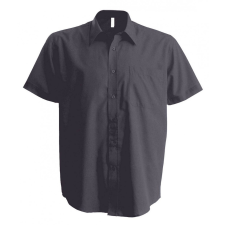KARIBAN Férfi ing Kariban KA543 Men&#039;S Short-Sleeved Cotton poplin Shirt -4XL, Zinc férfi ing
