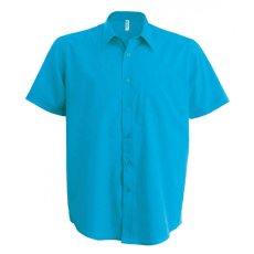 KARIBAN Férfi ing Kariban KA551 Ace - Short-Sleeved Shirt -XS, Bright Turquoise