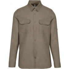 KARIBAN Férfi ing Kariban KA590 Men&#039;S Long-Sleeved Safari Shirt -4XL, Light Khaki férfi ing
