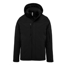 KARIBAN Férfi kapucnis, bélelt softshell kabát, Kariban KA650, Black-3XL férfi kabát, dzseki