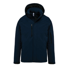 KARIBAN Férfi kapucnis, bélelt softshell kabát, Kariban KA650, Navy-L