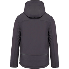 KARIBAN Férfi kapucnis, bélelt softshell kabát, Kariban KA650, Titanium-S férfi kabát, dzseki