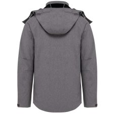 KARIBAN Férfi kapucnis softshell dzseki, Kariban KA413, Marl Grey-XL férfi kabát, dzseki