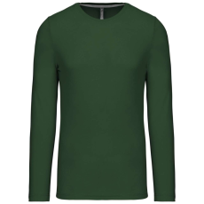 KARIBAN Férfi kereknyakú hosszú ujjú pamut póló, Kariban KA359, Forest Green-4XL