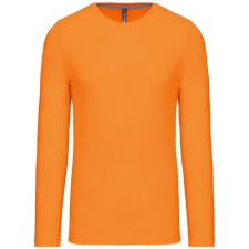 KARIBAN Férfi kereknyakú hosszú ujjú pamut póló, Kariban KA359, Orange-4XL férfi póló