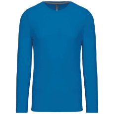 KARIBAN Férfi kereknyakú hosszú ujjú pamut póló, Kariban KA359, Tropical Blue-3XL